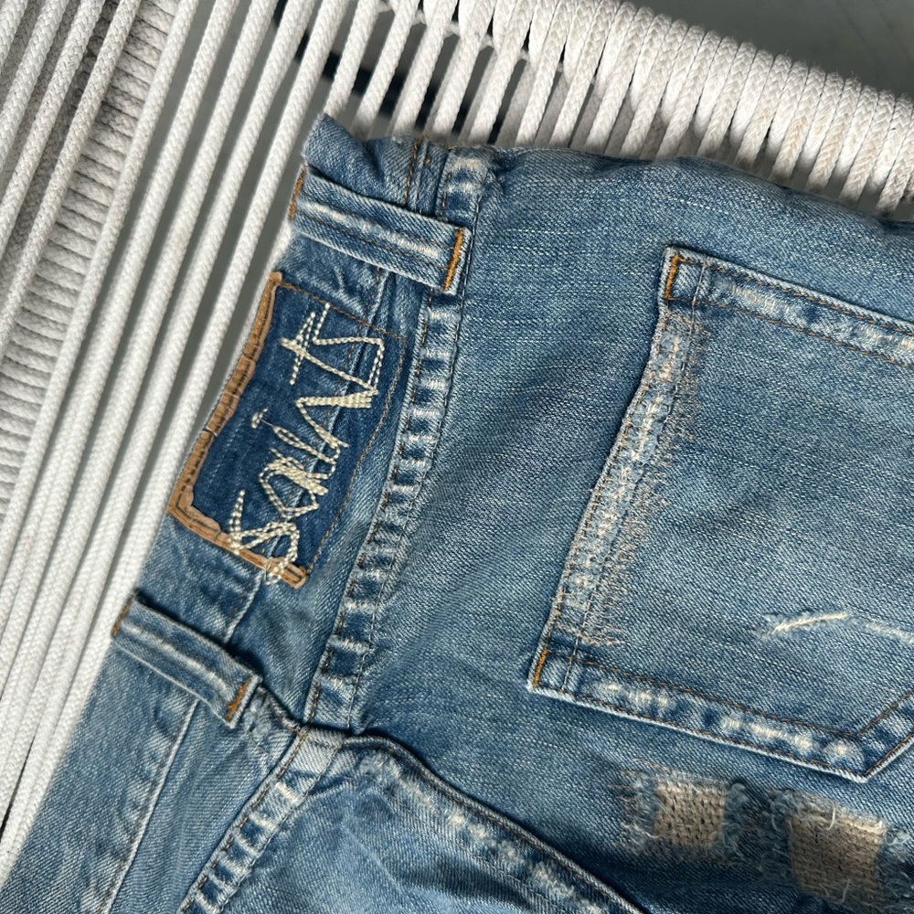 AllSaints vintage patchwork distressed skinny jea… - image 8